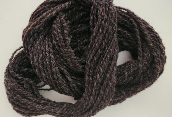 "Charcoal" - 100% Hand spun NZ Corriedale Wool
